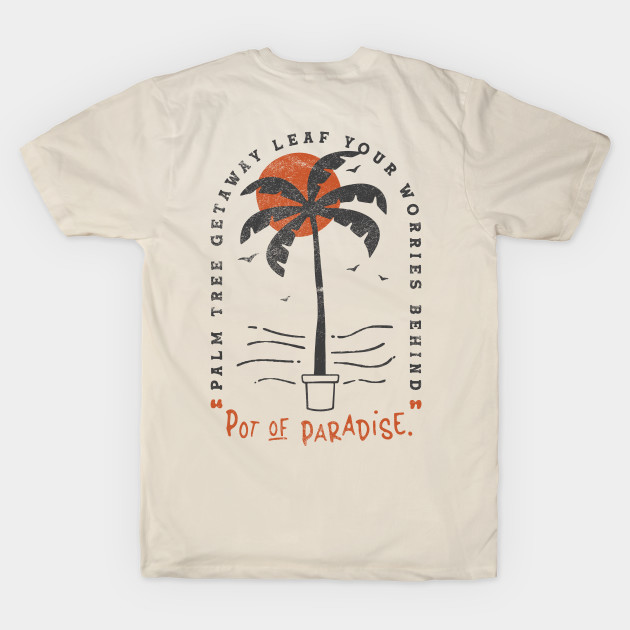 Pot of Paradise Retro Tropica Palm Tree Beach Vibes by Fitastic